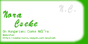 nora cseke business card